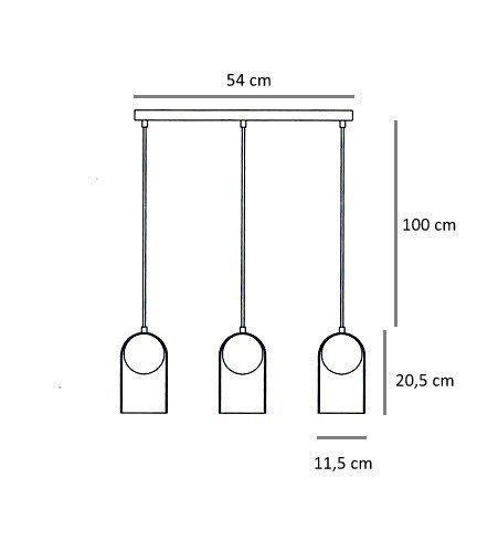 Lampa wisząca na listwie Berella Light Tiga 3 BL0522