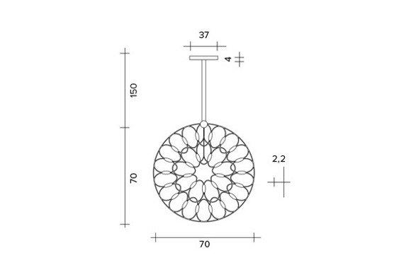 Lampa wisząca okrągła Sforzin Lafra Verticale 70 chrom