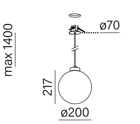 Lampa wisząca wpuszczana Aqform Modern Ball simple maxi 59874-M930-D0-00-12