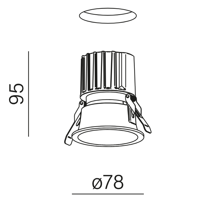 Lampa wpuszczana 38051-M930-W1-00-12 czarna 7,8cm Aqform Hollow