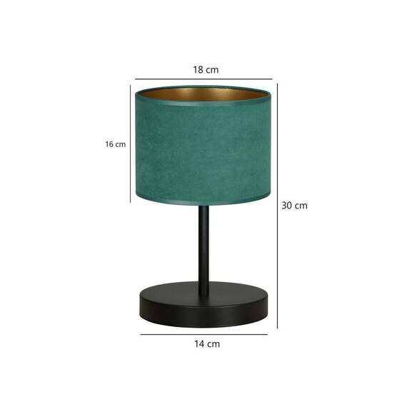 Lampka nocna HILDE LN1 BL GREEN czarny (1051/LN1) - Emibig