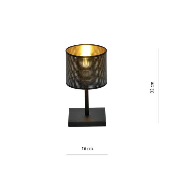 Lampka nocna JORDAN LN1 BLACK/GOLD czarny (1144/LN1) - Emibig