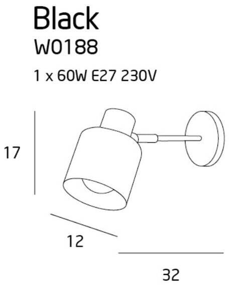 Lampka ścienna MaxLight Black W0188 