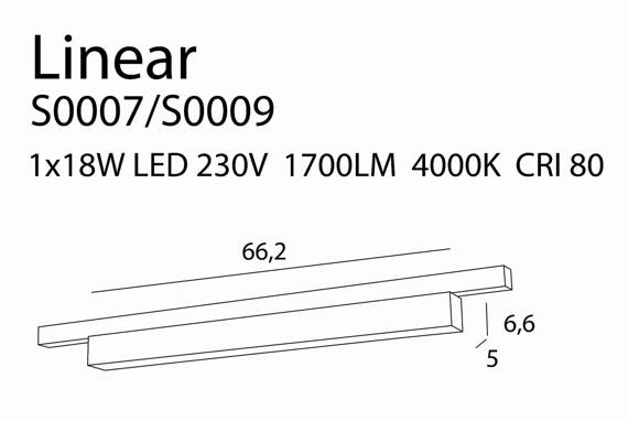 MaxLight Linear S0007 Oprawa do szynoprzewodu 