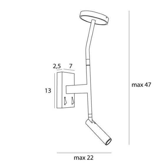 Maxlight Lampa ścienna Ibiza W0349