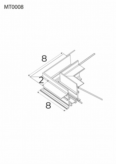 Maxlight Magnetic MT0008 Kątownik 90° czarny Montaż na sufit lub ścianę Do szyn MT0006, MT0007