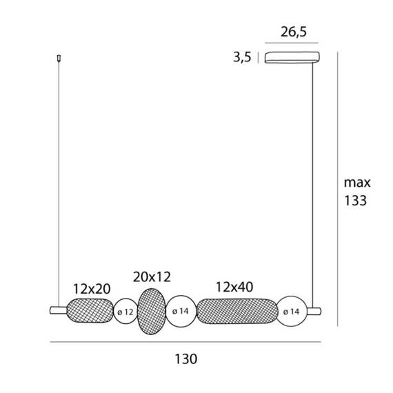 Maxlight P0593 Oprawa wisząca Bora C