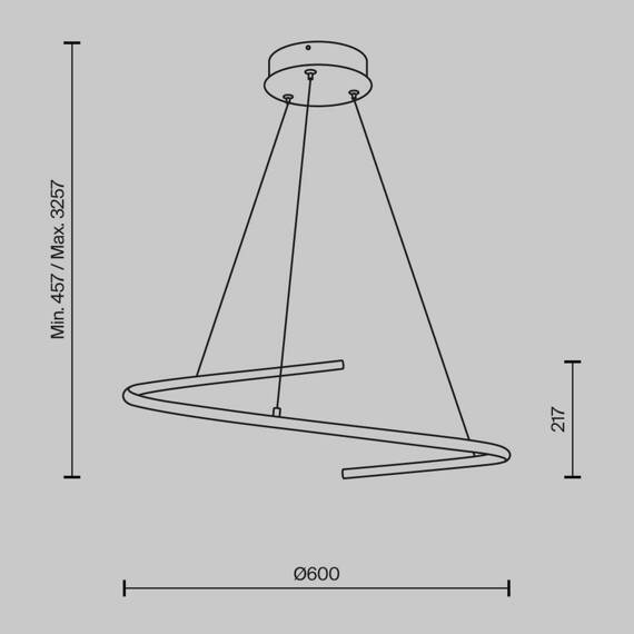 Maytoni Lampa wisząca Curve MOD242PL-L33BK