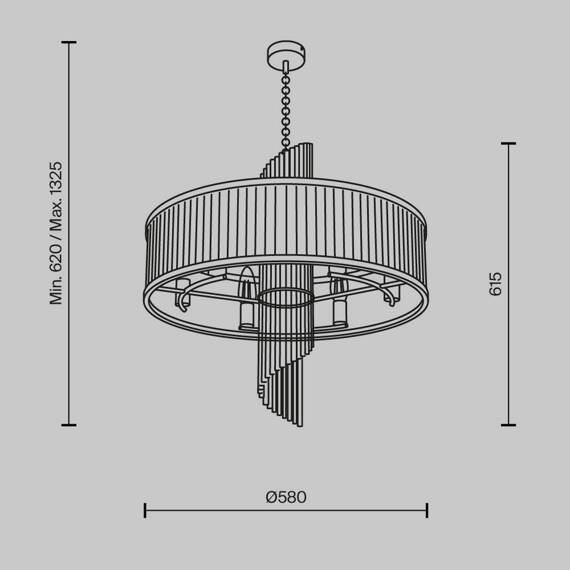 Maytoni MOD174PL-06G Lampa wisząca Frame