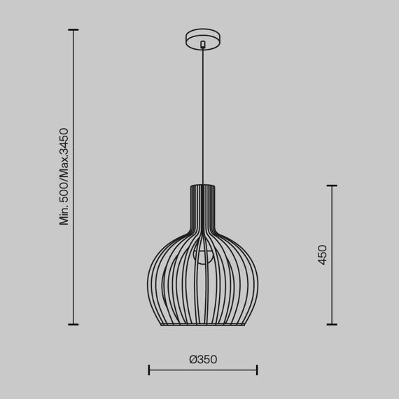 Maytoni Roots Lampa wisząca MOD194PL-01W