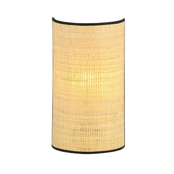 Natynkowa lampa ścienna ASTON K1 RATTAN czarny (1149/K1) - Emibig