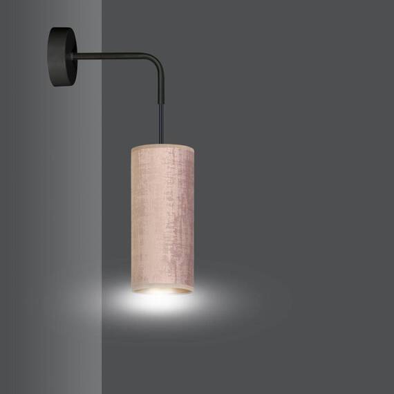 Natynkowa lampa ścienna BENTE K1 BL ROSE czarny (1061/K1) - Emibig