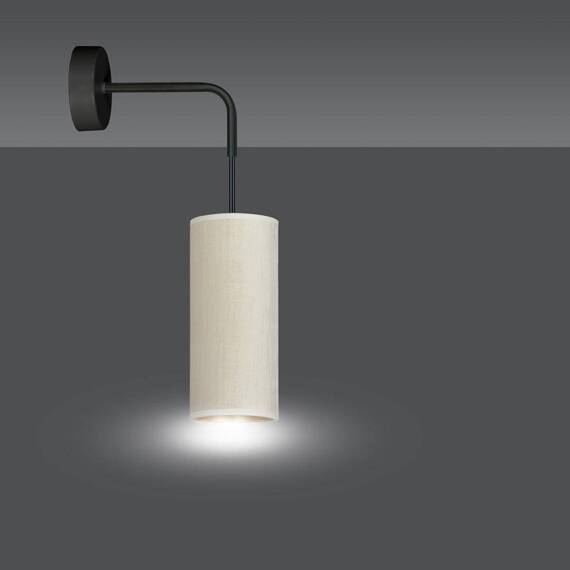 Natynkowa lampa ścienna BENTE K1 BL WHITE czarny (1059/K1) - Emibig