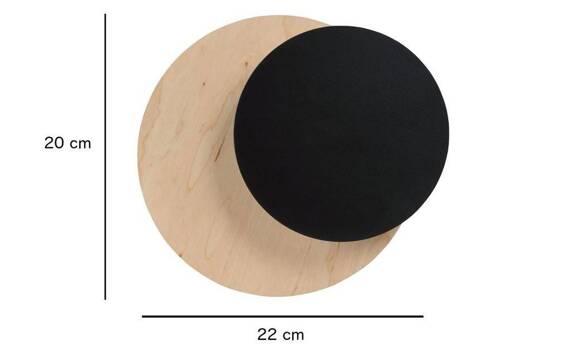 Natynkowa lampa ścienna CIRCLE 1B BLACK czarny (971/2) - Emibig