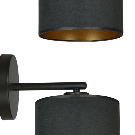 Natynkowa lampa ścienna HILDE K1 BL BLACK czarny (1054/K1) - Emibig