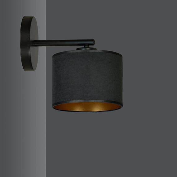 Natynkowa lampa ścienna HILDE K1 BL BLACK czarny (1054/K1) - Emibig