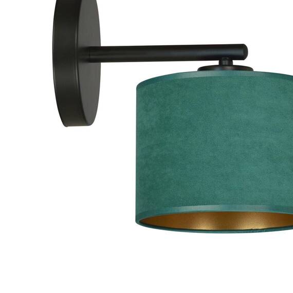 Natynkowa lampa ścienna HILDE K1 BL GREEN czarny (1051/K1) - Emibig