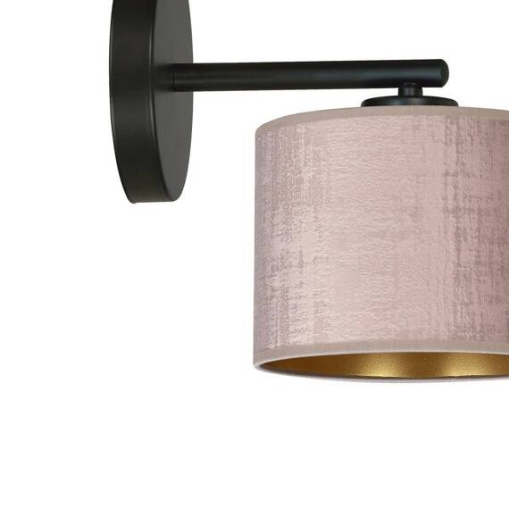 Natynkowa lampa ścienna HILDE K1 BL ROSE czarny (1053/K1) - Emibig