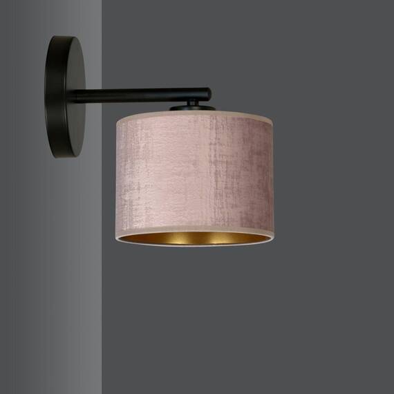 Natynkowa lampa ścienna HILDE K1 BL ROSE czarny (1053/K1) - Emibig