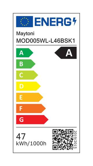 Natynkowa lampa ścienna Halo mosiądz (MOD005WL-L46BSK1) - Maytoni