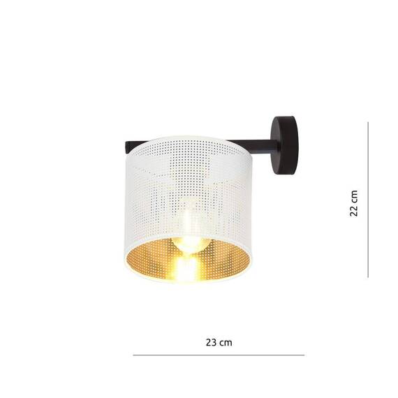 Natynkowa lampa ścienna JORDAN K1 WHITE/GOLD czarny (1145/K1) - Emibig