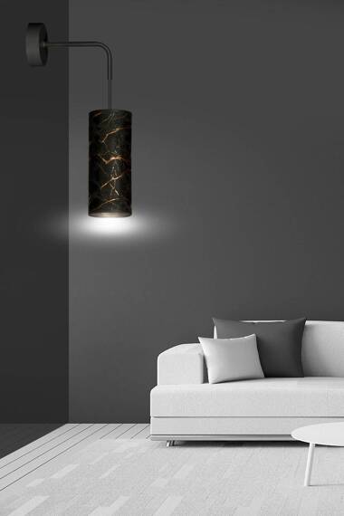 Natynkowa lampa ścienna KARLI K1 BL MARBEL BLACK czarny (1056/K1) - Emibig