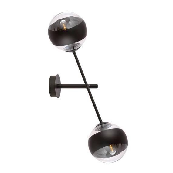 Natynkowa lampa ścienna LINEAR K2 BLACK/STRIPE czarny (1168/K2) - Emibig