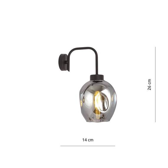 Natynkowa lampa ścienna LUKKA K1 BLACK/GRAFIT czarny (1163/K1) - Emibig