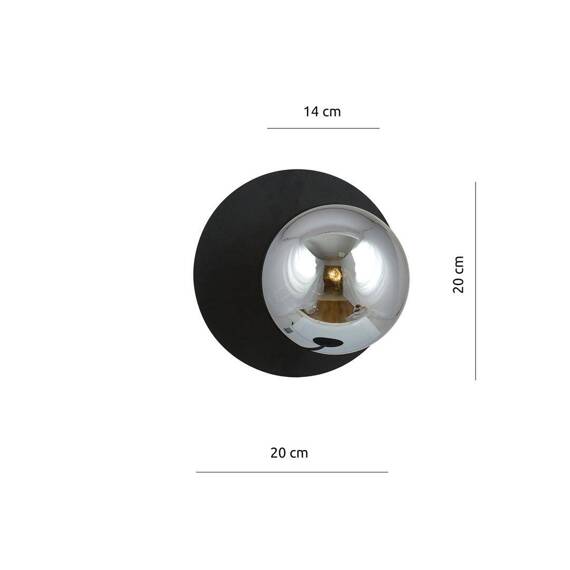 Natynkowa lampa ścienna OSLO K1 BLACK/GRAFIT czarny (1186/K1) - Emibig