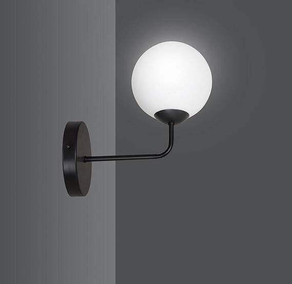 Natynkowa lampa ścienna PREGOS K1 BLACK czarny (670/K1) - Emibig