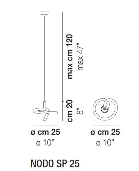 Nodo SP25 Lamap Wisząca Vistosi biała 25 cm