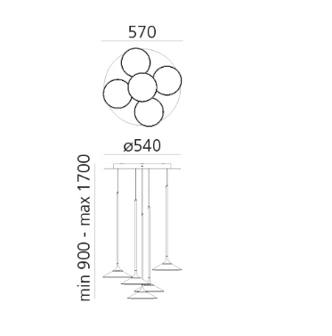 Nowoczesna lampa wisząca LED Artemide Orsa 0355030A