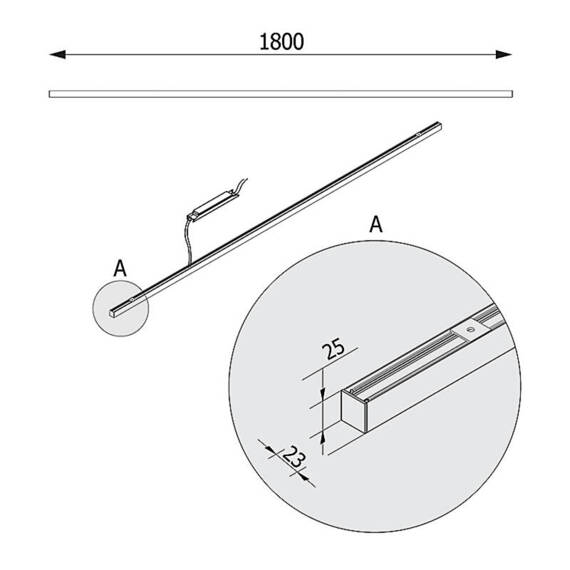 Nowoczesna plafoniera FP003/A5/P/OP/116/830 Cleoni MINILine 34,2 LED 180cm 