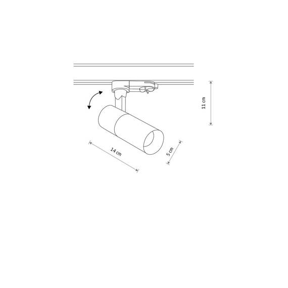 Nowoczesny spot TINOS LED 10W 3000K Nowodvorski 10396 Czarny system 3-obwodowy