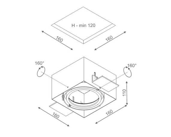 Oprawa Wpuszczana Aquaform  SQUARES 111x1 37511-0000-U8-PH-13