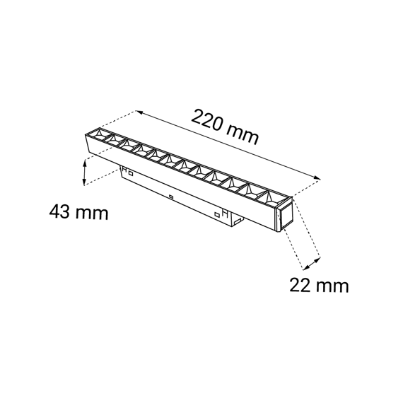 Oprawa do szynoprzewodu Shilo Komatsu Dot 6646 4000K 22cm