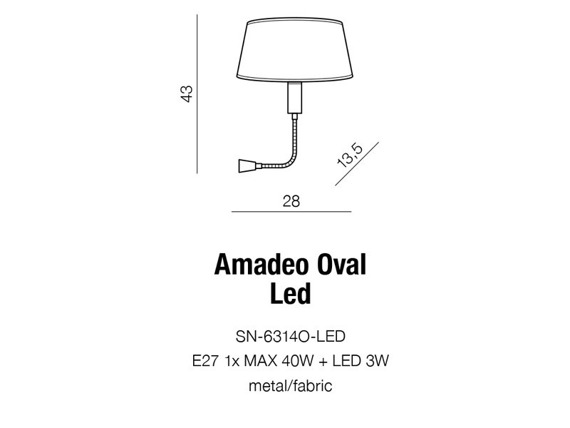 Oprawa ścienna Azzardo Amadeo SN-6314O-LED 