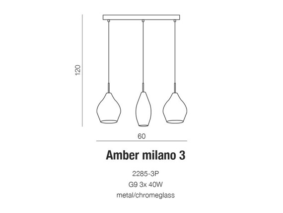 Oprawa sufitowa Azzardo Amber Milano 3  AZ2149