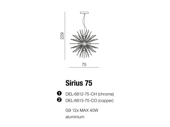 Oprawa sufitowa Azzardo Sirius 75 miedziany