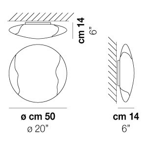 Plafon 50 cm  VISTOSI LIO PP 50