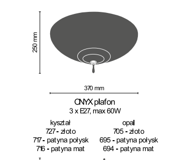 Plafon Amplex Onyx kryształ/złoty 8776