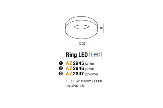 Plafon Azzardo Ring LED B