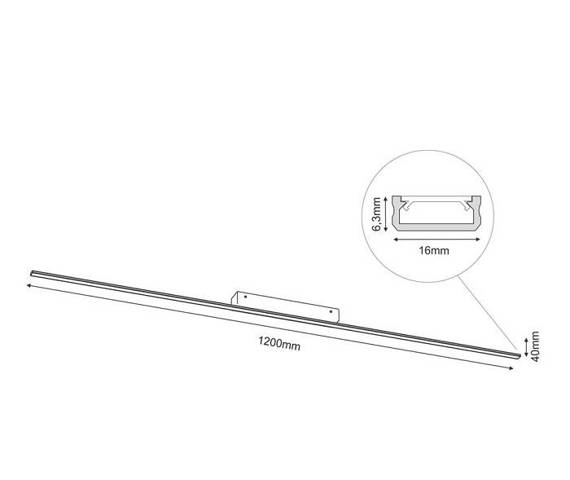 Plafon Bros Line Slim C 1292 Czarny 90 cm