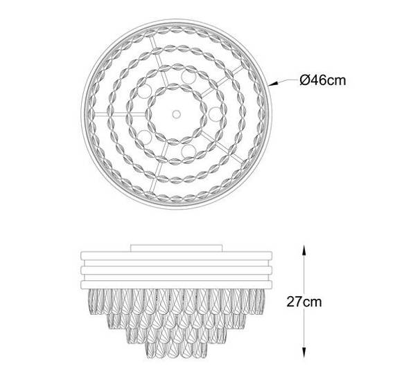 Plafon Czarno Złoty Zuma Line Naica C0525-05A-P7D7