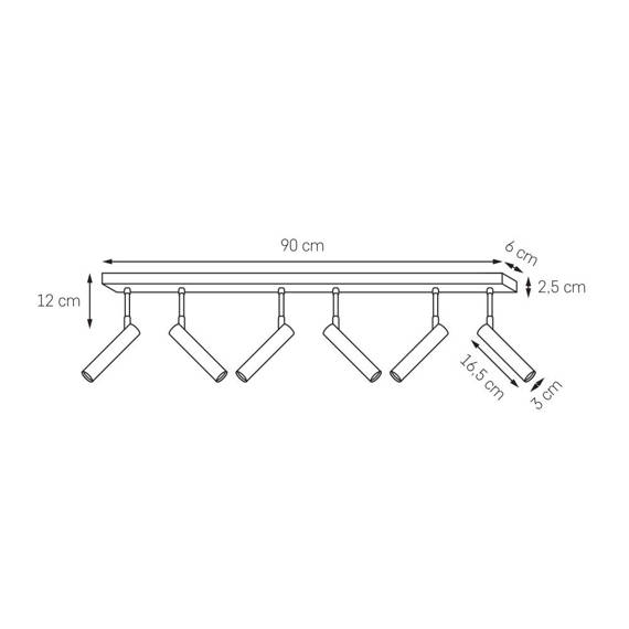 Plafon Kaspa Czarny Lars 50720605