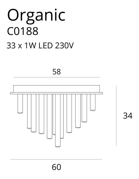 Plafon LED złoty MaxLight Organic C0188D