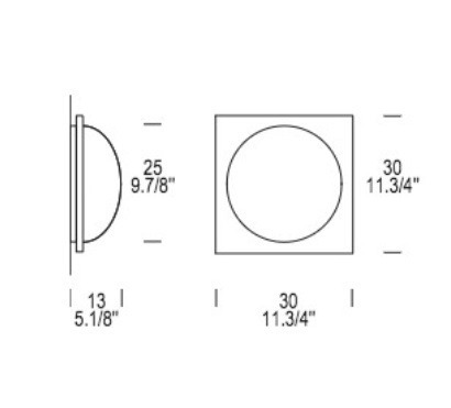 Plafon Leucos GIO 30 P-PL lustrzany 30 cm