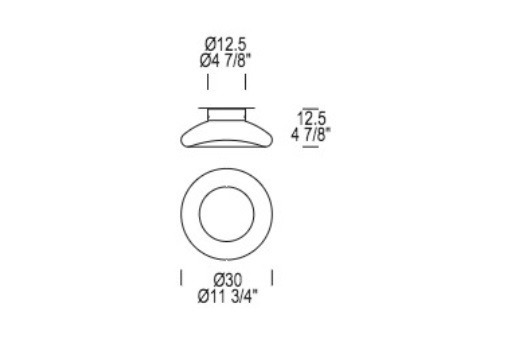 Plafon Leucos KEYRA 30 P-PL przezroczysta LED 30 cm