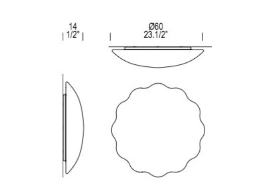 Plafon Leucos NUBIA P-PL60 biały 60 cm