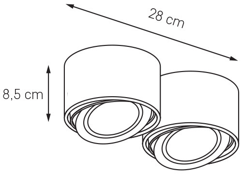 Plafon  Lumos 70255202 czarny Kaspa